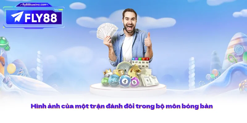 Hình ảnh của một trận đánh đôi trong bộ môn bóng bàn